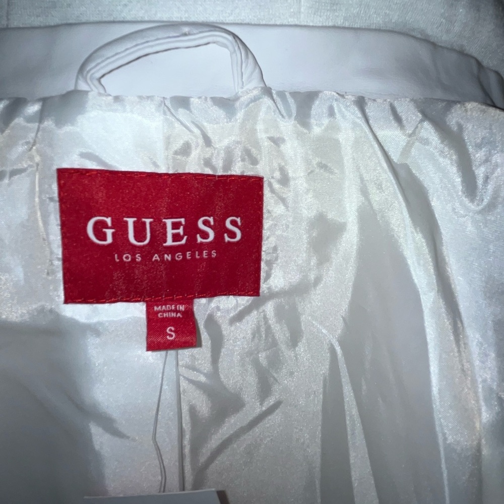 Womens Guess racer jacket , white ,size small
